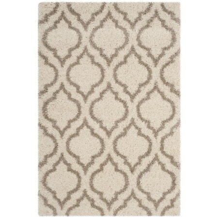 Flowers First 3 x 5 ft. Hudson Shag Power Loomed Rug; Ivory & Beige - Small Rectangle FL1862568